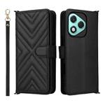 For Honor 400 Lite 5G Multifunctional 6-Card Slots Leather Phone Case with Wrist Strap(Black)