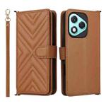 For Honor 400 Lite 5G Multifunctional 6-Card Slots Leather Phone Case with Wrist Strap(Brown)