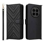 For Honor Magic7 5G Multifunctional 6-Card Slots Leather Phone Case with Wrist Strap(Black)
