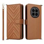 For Honor Magic7 5G Multifunctional 6-Card Slots Leather Phone Case with Wrist Strap(Brown)