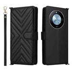 For Honor X60 5G / X9c Smart Multifunctional 6-Card Slots Leather Phone Case with Wrist Strap(Black)