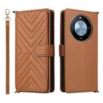 For Honor X60 5G / X9c Smart Multifunctional 6-Card Slots Leather Phone Case with Wrist Strap(Brown)
