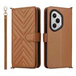 For 400 Pro Global 160.8mm Multifunctional 6-Card Slots Leather Phone Case with Wrist Strap(Brown)