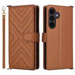 For Samsung Galaxy S25 FE 5G Multifunctional 6-Card Slots Leather Phone Case with Wrist Strap(Brown)