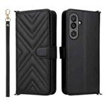 For Samsung Galaxy M56 5G Multifunctional 6-Card Slots Leather Phone Case with Wrist Strap(Black)