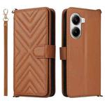 For Xiaomi Poco X7 Pro 5G / Redmi Turbo 4 Multifunctional 6-Card Slots Leather Phone Case with Wrist Strap(Brown)