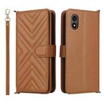 For ZTE Kantan Sumaho 4 A402ZT Multifunctional 6-Card Slots Leather Phone Case with Wrist Strap(Brown)