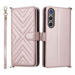 For ZTE nubia Red Magic 10 Air Multifunctional 6-Card Slots Leather Phone Case with Wrist Strap(Pink)