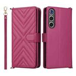 For ZTE nubia Red Magic 10 Air Multifunctional 6-Card Slots Leather Phone Case with Wrist Strap(Rose Red)