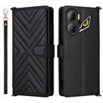 For ZTE nubia Neo 3 5G Multifunctional 6-Card Slots Leather Phone Case with Wrist Strap(Black)