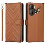 For ZTE nubia Neo 3 5G Multifunctional 6-Card Slots Leather Phone Case with Wrist Strap(Brown)