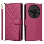 For ZTE Blade A76 5G Multifunctional 6-Card Slots Leather Phone Case with Wrist Strap(Rose Red)