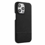 For iPhone 14 Pro Max Stitching Cloth MagSafe Magnetic PC Hybrid PU Phone Case(Black)
