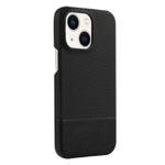 For iPhone 14 / 13 Stitching Cloth MagSafe Magnetic PC Hybrid PU Phone Case(Black)