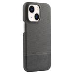 For iPhone 14 / 13 Stitching Cloth MagSafe Magnetic PC Hybrid PU Phone Case(Grey)