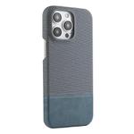 For iPhone 13 Pro Max Stitching Cloth MagSafe Magnetic PC Hybrid PU Phone Case(Cyan Blue)
