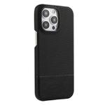 For iPhone 13 Pro Max Stitching Cloth MagSafe Magnetic PC Hybrid PU Phone Case(Black)