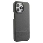 For iPhone 13 Pro Stitching Cloth MagSafe Magnetic PC Hybrid PU Phone Case(Grey)