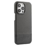 For iPhone 12 Pro Max Stitching Cloth MagSafe Magnetic PC Hybrid PU Phone Case(Grey)