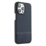 For iPhone 12 Pro Max Stitching Cloth MagSafe Magnetic PC Hybrid PU Phone Case(Dark Blue)