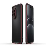 For Huawei nova 13 Pro Aurora Series Lens Protector + Metal Frame Phone Case(Black Red)