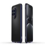 For Huawei nova 13 Pro Aurora Series Lens Protector + Metal Frame Phone Case(Black Blue)