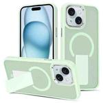 For iPhone 15 Skin Feel Invisible Kickstand MagSafe Phone Case(Green)