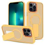For iPhone 13 Pro Max Skin Feel Invisible Kickstand MagSafe Phone Case(Orange)