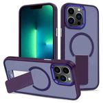 For iPhone 13 Pro Max Skin Feel Invisible Kickstand MagSafe Phone Case(Purple)