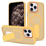 For iPhone 11 Pro Max Skin Feel Invisible Kickstand MagSafe Phone Case(Orange)