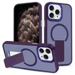 For iPhone 11 Pro Max Skin Feel Invisible Kickstand MagSafe Phone Case(Purple)