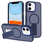 For iPhone 11 Skin Feel Invisible Kickstand MagSafe Phone Case(Blue)