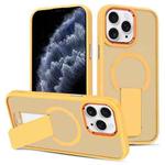 For iPhone 11 Pro Skin Feel Invisible Kickstand MagSafe Phone Case(Orange)