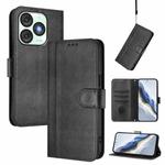 For itel A50 Line Splicing Buckle Retro Leather Phone Case(Black)