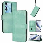 For itel P38 Line Splicing Buckle Retro Leather Phone Case(Mint)