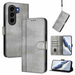 For itel Power 70 Line Splicing Buckle Retro Leather Phone Case(Grey)