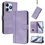 For itel A90 4G Line Splicing Buckle Retro Leather Phone Case(Purple)