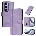 For itel City 100 Line Splicing Buckle Retro Leather Phone Case(Purple)
