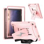 For Samsung Galaxy Tab A9+ Armor Bolt Shape Holder Silicone Hybrid PC Tablet Case(Rose Gold)
