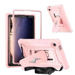 For Samsung Galaxy Tab A9 Armor Bolt Shape Holder Silicone Hybrid PC Tablet Case(Rose Gold)