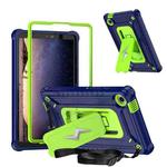 For Samsung Galaxy Tab A9 Armor Bolt Shape Holder Silicone Hybrid PC Tablet Case(Navy Blue Olivine)