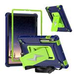 For Samsung Galaxy Tab S9 FE / S9 / S8 Armor Bolt Shape Holder Silicone Hybrid PC Tablet Case(Navy Blue Olivine)