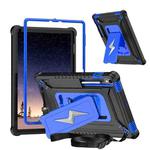 For Samsung Galaxy Tab S9 FE / S9 / S8 Armor Bolt Shape Holder Silicone Hybrid PC Tablet Case(Black Blue)