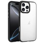 For iPhone 16 Pro Max Phantom Frosted Airbag Shockproof Transparent Phone Case(Black)