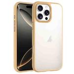For iPhone 16 Pro Max Phantom Frosted Airbag Shockproof Transparent Phone Case(Yellow)
