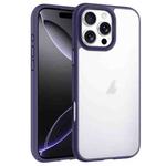 For iPhone 16 Pro Max Phantom Frosted Airbag Shockproof Transparent Phone Case(Purple)