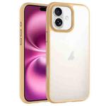 For iPhone 16 Plus Phantom Frosted Airbag Shockproof Transparent Phone Case(Yellow)