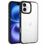 For iPhone 16 Phantom Frosted Airbag Shockproof Transparent Phone Case(Black)
