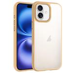 For iPhone 16 Phantom Frosted Airbag Shockproof Transparent Phone Case(Yellow)