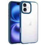 For iPhone 16 Phantom Frosted Airbag Shockproof Transparent Phone Case(Blue)